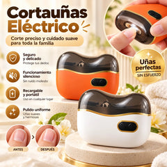 Lima de uñas eléctrica multifuncional, cortauñas eléctrico con protección antipellizcos