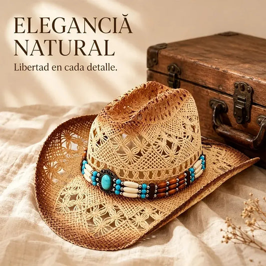 🤠 Sombrero Vaquero de Paja con Diseño Hueco – Estilo Western Clásico, Tejido en Papel, Unisex y Moderno 🌵✨