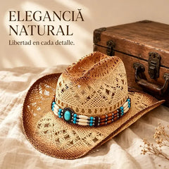 🤠 Sombrero Vaquero de Paja con Diseño Hueco – Estilo Western Clásico, Tejido en Papel, Unisex y Moderno 🌵✨