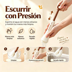🧽✨ Cepillo 2 en 1 para Tazas y Botellas – Mango Largo con Cepillo de Precisión Integrado para Limpieza Profunda 🍶