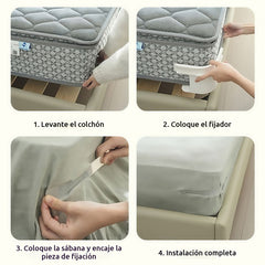 【4 piezas】🧵🏠Sujetadores Invisibles para Sábanas – Sin Agujas, Antideslizantes y Fáciles de Usar