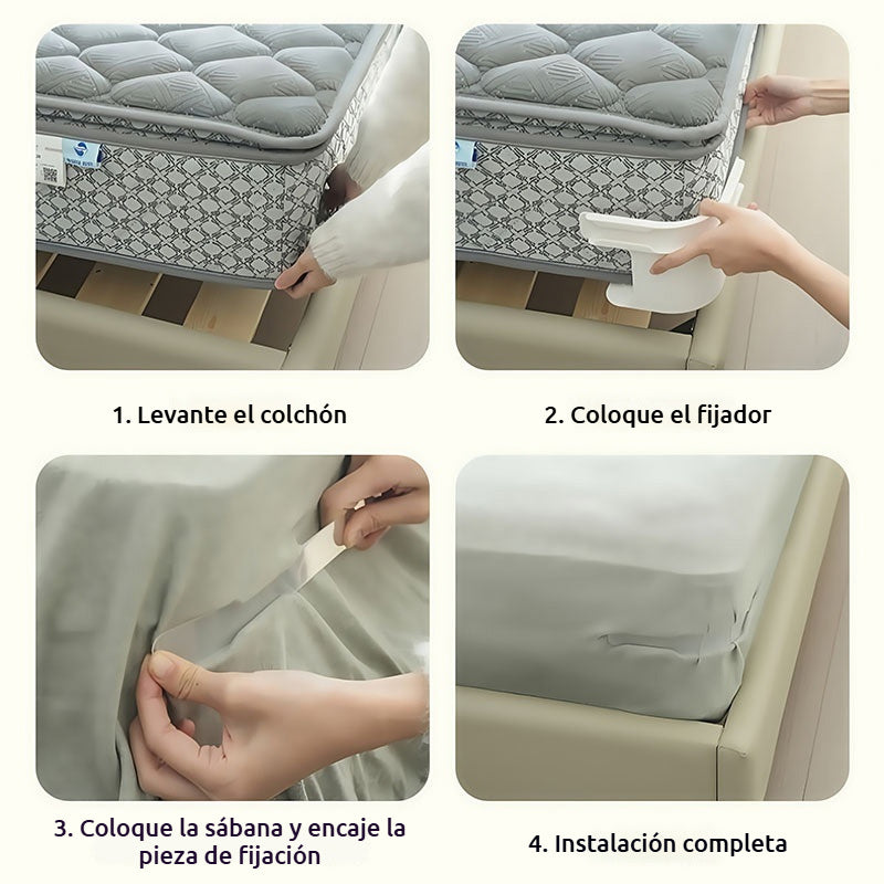 【4 piezas】🧵🏠Sujetadores Invisibles para Sábanas – Sin Agujas, Antideslizantes y Fáciles de Usar