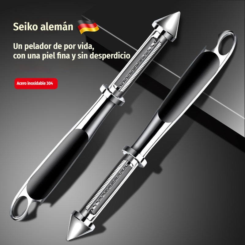 ✨【Compra 1 y llévate 1 gratis】✨🍴 Pelador de acero inoxidable multifuncional 5 en 1｜Pelar / Rallar / Abrir botellas / Quitar ojos de papa【2 unidades a 24 euros】