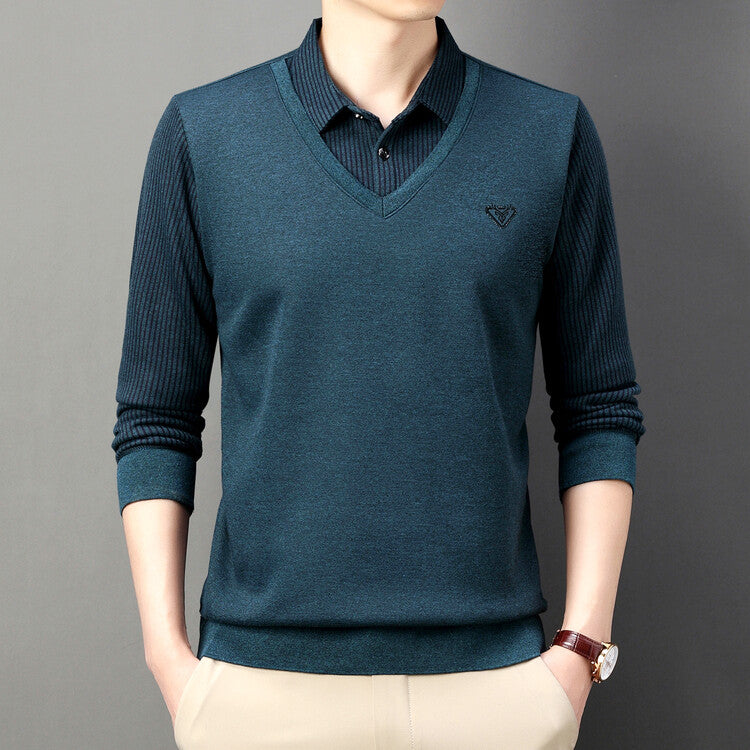 🔥🔥🔥【Especiales de otoño】【M-4XL】🔥Top cálido de dos piezas todo en uno de cachemira premium para hombre