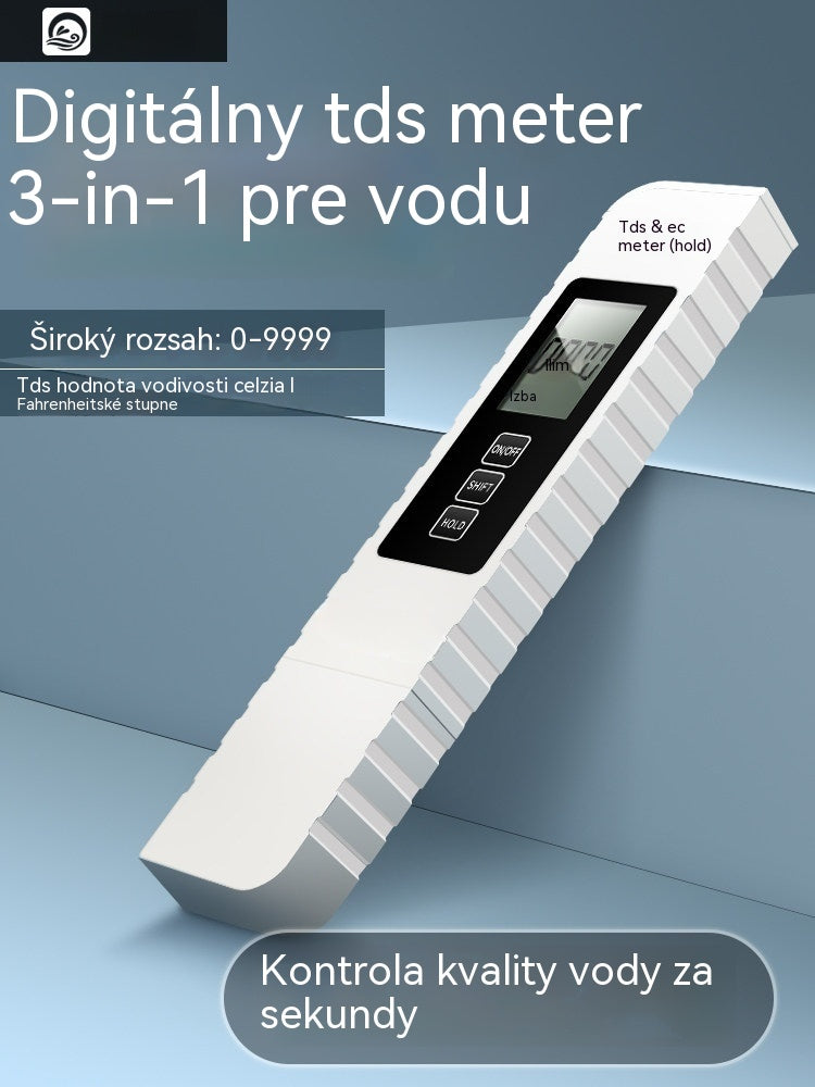 💧Kúp 1 a získaj 1 zadarmo🔍 Digitálny TDS merač vody 3 v 1 – Skontrolujte kvalitu vody za pár sekúnd ✨