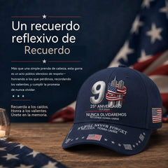 Gorra de béisbol conmemorativa del 25.º aniversario del 11-S: Nunca olvidaremos – Gorra conmemorativa patriótica unisex 🧢