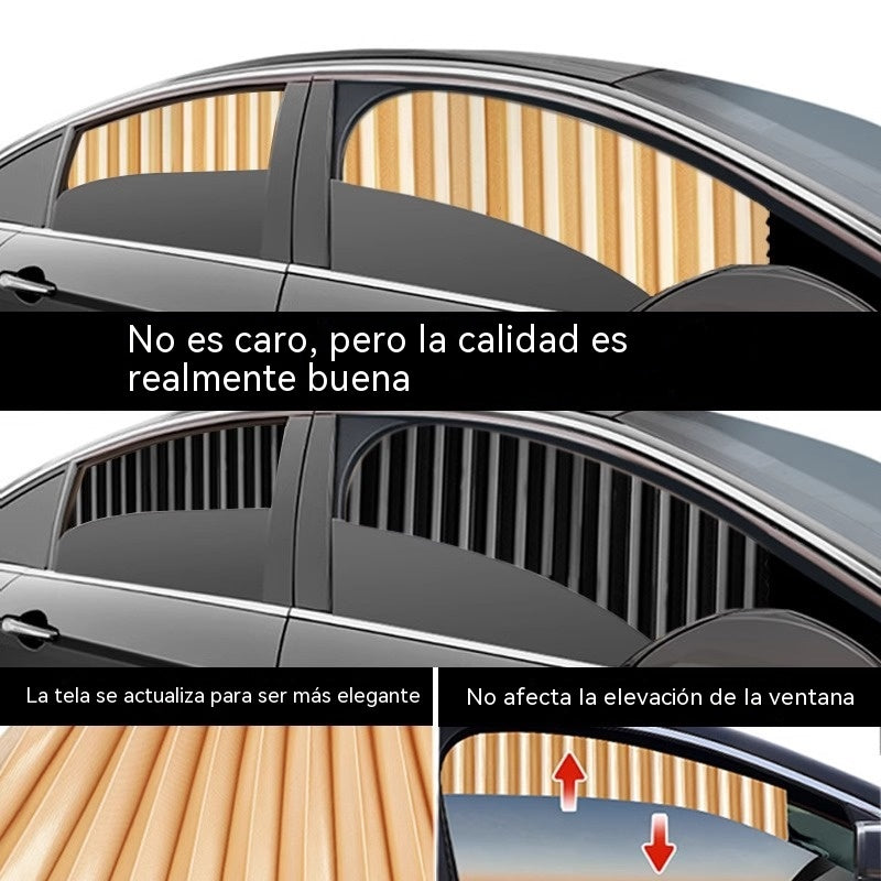 🔥【Juego de 4 piezas】🚗✨Cortina parasol con riel deslizante para ventana de coche y aislamiento térmico