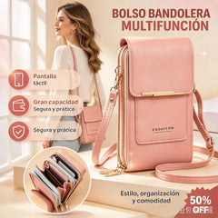 📢 ¡50 % de descuento! Bolso de piel auténtica para mujer compatible con pantallas táctiles.