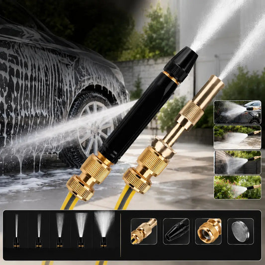 [Juego de 2 piezas] Pistola de agua a alta presión: lavado de autos, jardín, 10 veces más presión, multimodo