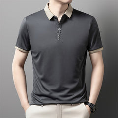 【Compre 1 y obtenga 1 gratis】 Polo de manga corta transpirable con solapa para hombre nuevo 2025