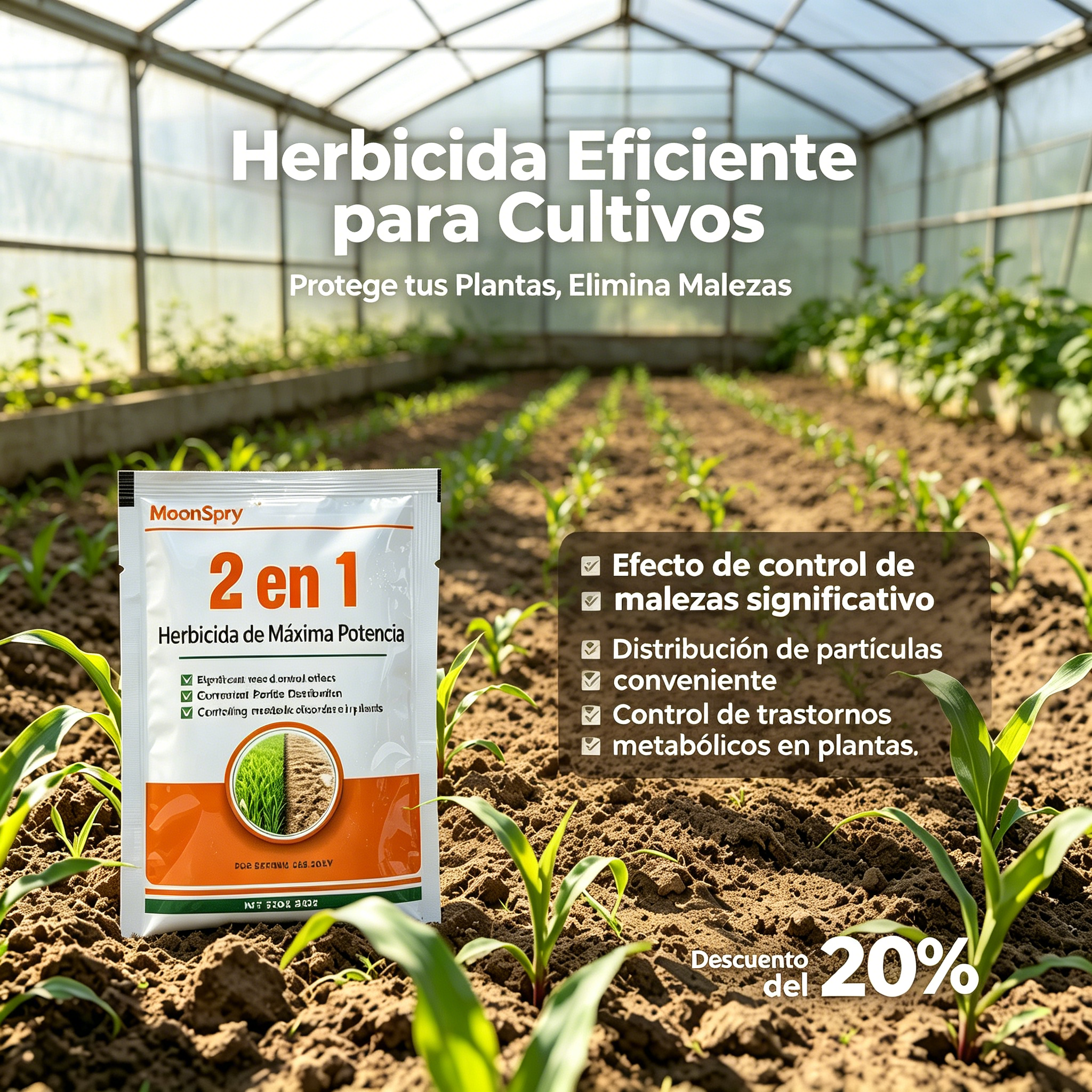 【3 Bolsas】🔥 Herbicida 2 en 1 Alta Eficacia | Actúa en 6 Horas Elimina Malas Hierbas Resistentes al Glifosato