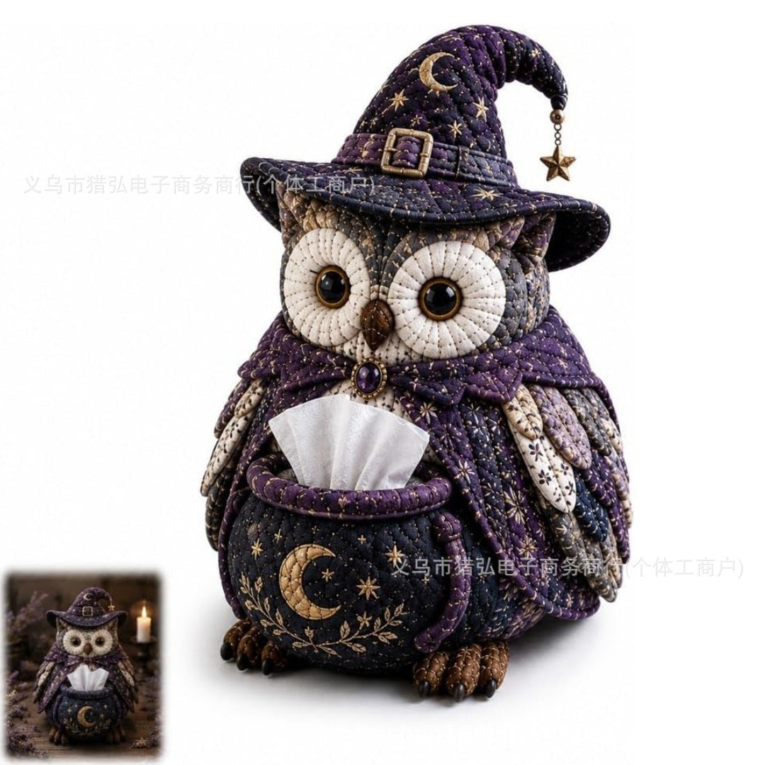 🦉Kit de costura DIY - Caja de pañuelos acolchada con patrón de búho inteligente