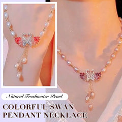 Nuevo collar de perlas de cisne de lujo premium