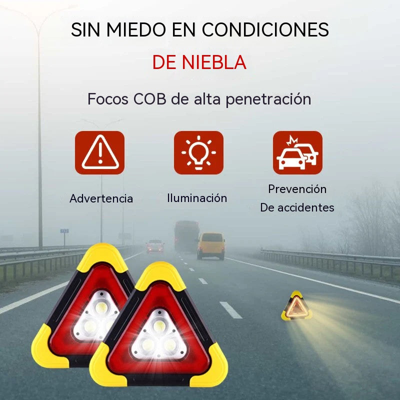 🔥Nuevo producto 2026🔥 Luz de advertencia triangular solar de emergencia tres en uno