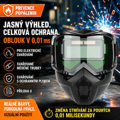 🔥😎Plně automatická svářečská kukla s ochrannou maskou pro svářeče s výměnou světla