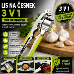 📢📢 Sleva 50 %!💪🧄 Multifunkční lis na česnek ze slitiny zinku, ergonomický design, odolný.