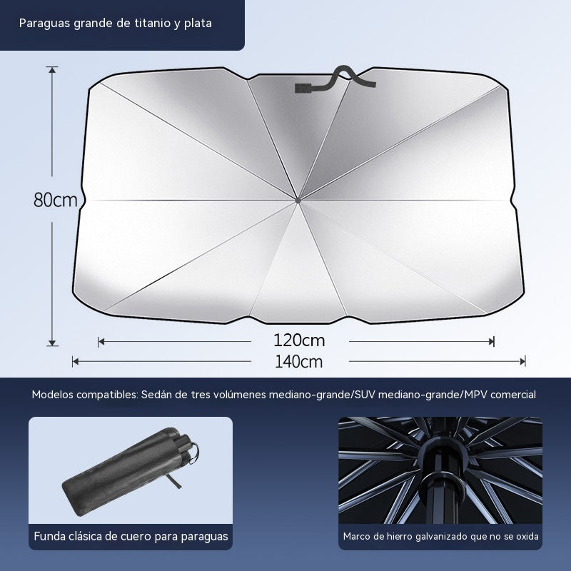 🚗【140*80cm】Parasol para coche y sombrilla aislante del calor