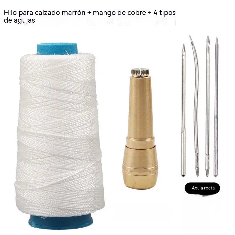 ✨¡50% DE DESCUENTO AHORA!✨ Juego de 5 piezas de lezna para coser cuero con hilo encerado: herramientas de costura manual para marroquinería.