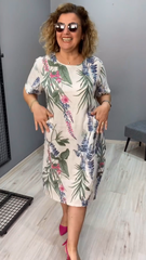 💕【Compre 1 y obtenga 1 gratis】💕【S-5XL】2024 Elegante vestido con estampado de lino y algodón