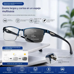 👓Nuevas gafas de lectura semi al aire para personas de mediana edad y mayores, con funciones de zoom, multifocales, fotosensibles, fotocromáticas y de bloqueo de luz azul.