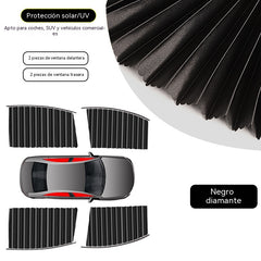 🔥【Juego de 4 piezas】🚗✨Cortina parasol con riel deslizante para ventana de coche y aislamiento térmico