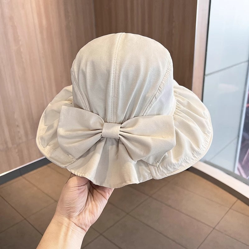 🎀☀️Sombrero de sol de ala ancha con lazo