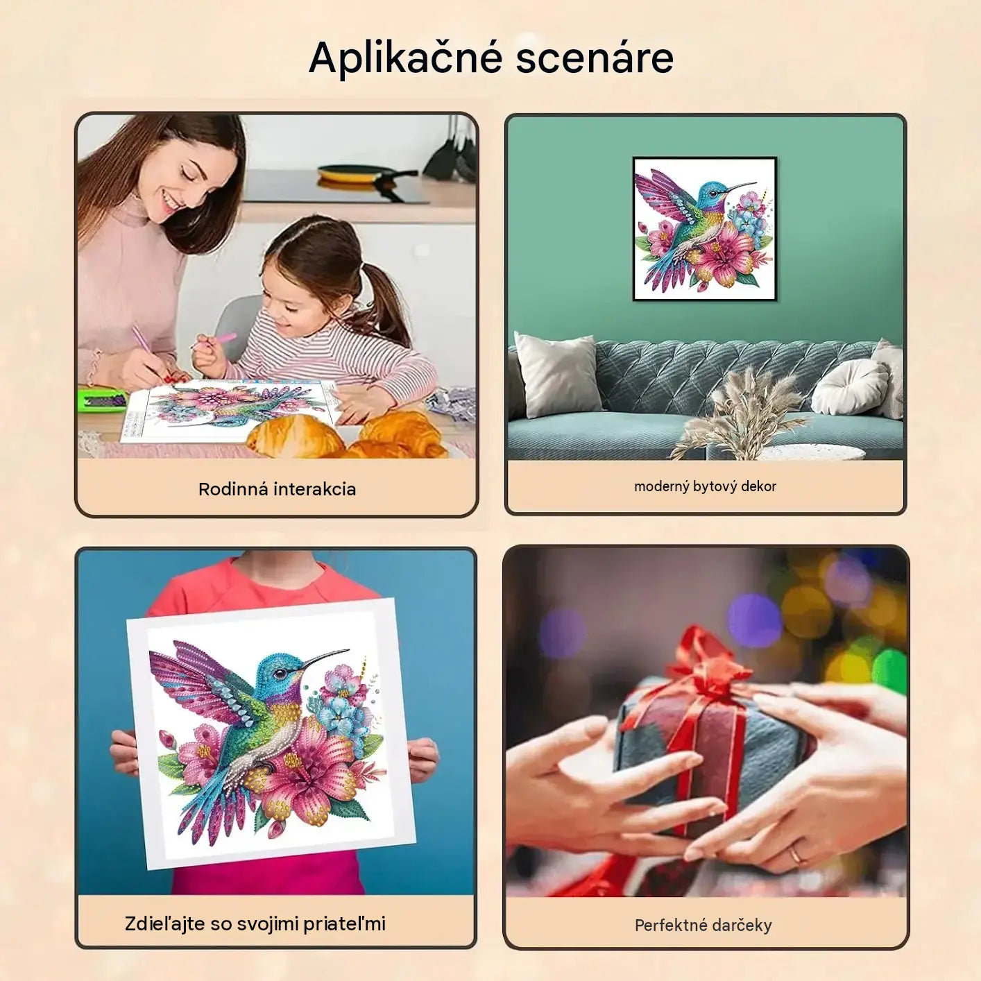 ✨【30 cm * 30 cm】 💥 Ručne vyrobená diamantová maľba - dekoratívna nálepka na stenu