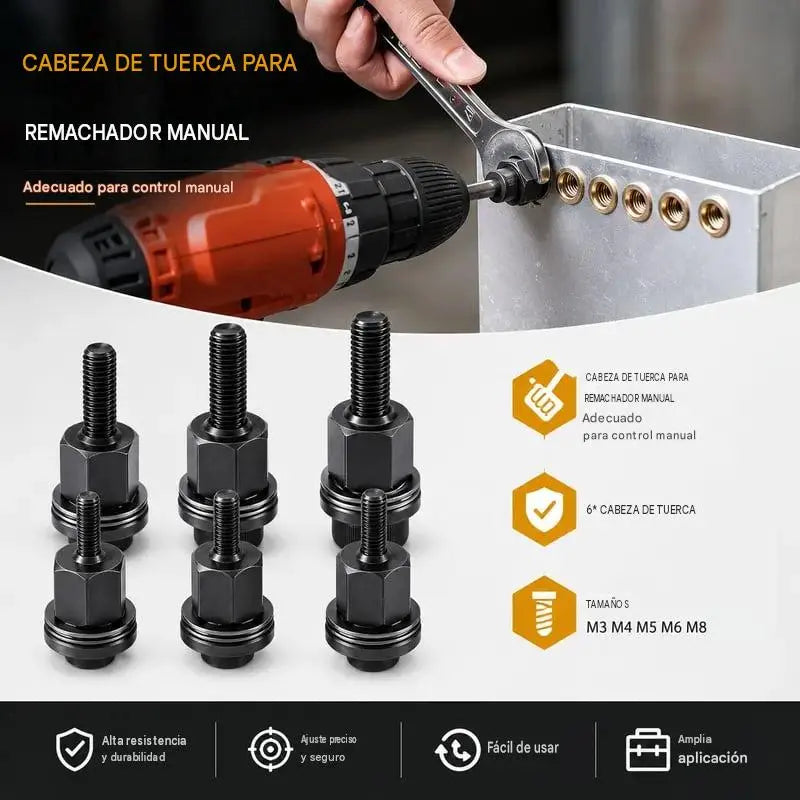 【166 piezas】🏆¡Último día de oferta especial, ahorra un 49%!🛠️Herramientas para remaches roscados, juego de remaches roscados M3, M4, M5, M6 y M8
