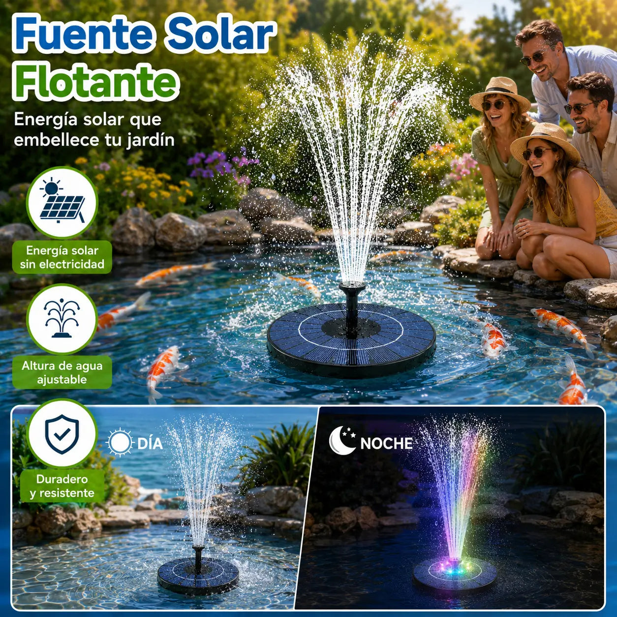 💥Fuente de agua alimentada por energía solar