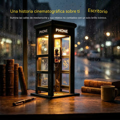 ✨⏰ EDICIÓN LIMITADA Lámpara de ambiente con forma de cabina telefónica vintage: diseño nostálgico con luz ambiental cálida 💡📞