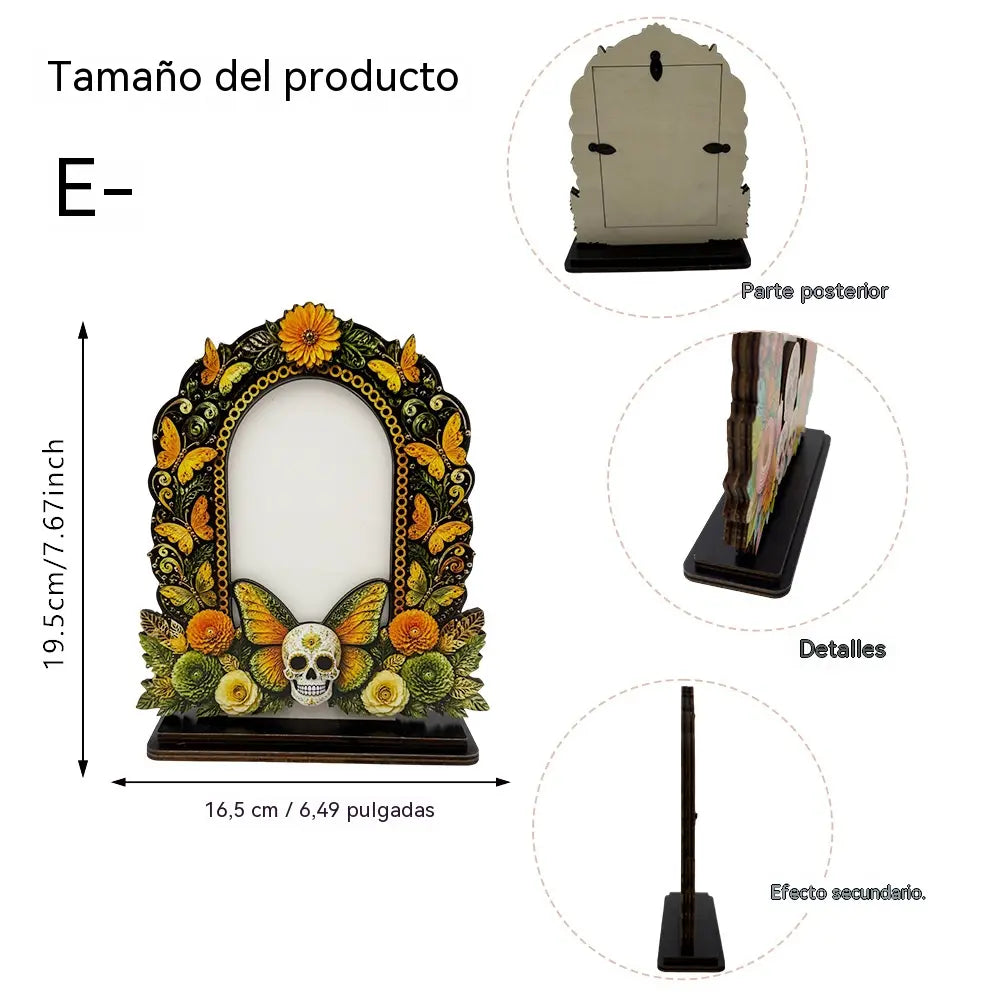 ❤️Decoración tradicional de madera para fotos del Día de los Muertos