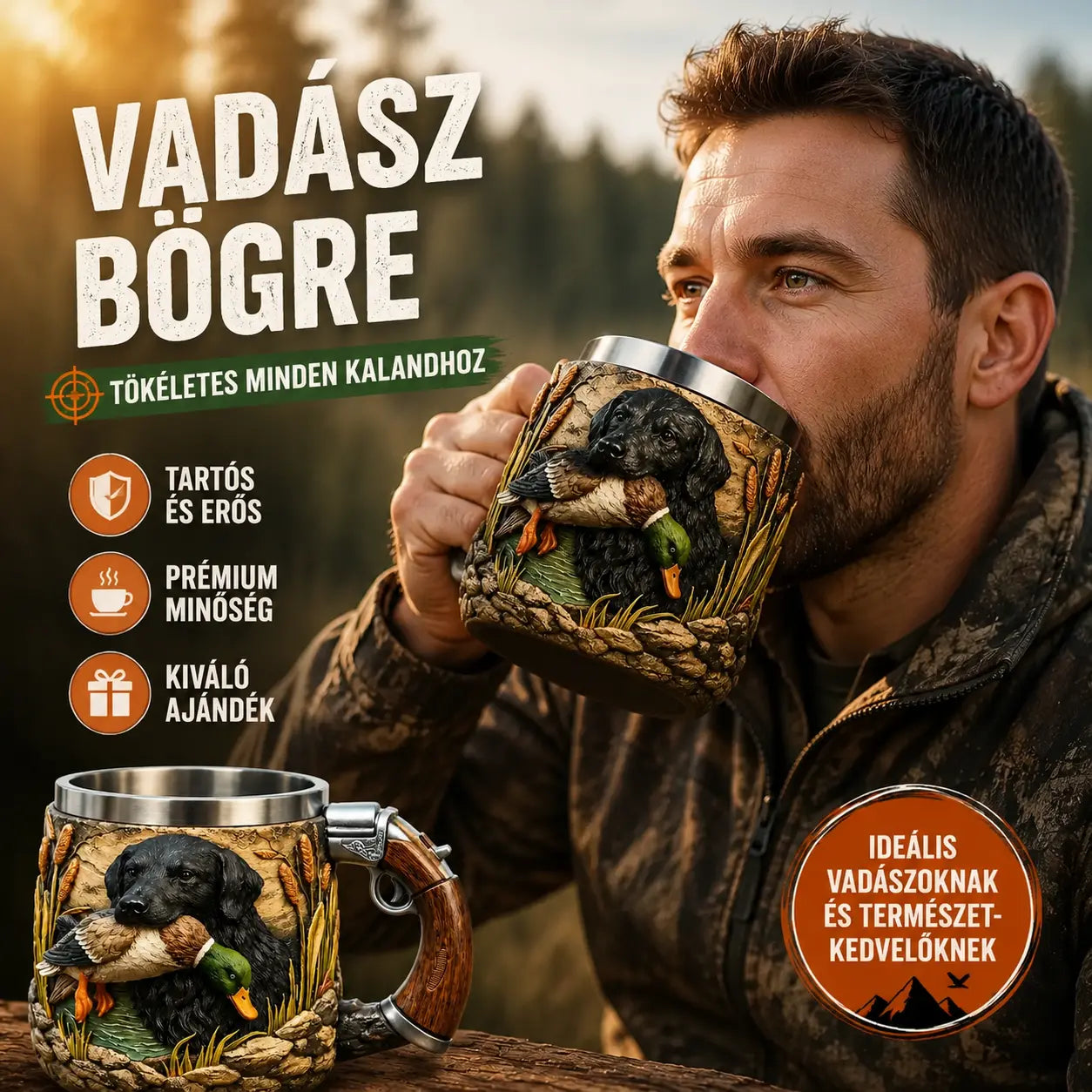 🔥【Eladó - 50% kedvezmény】🔫☕Új, vadászoknak szánt kávésbögre