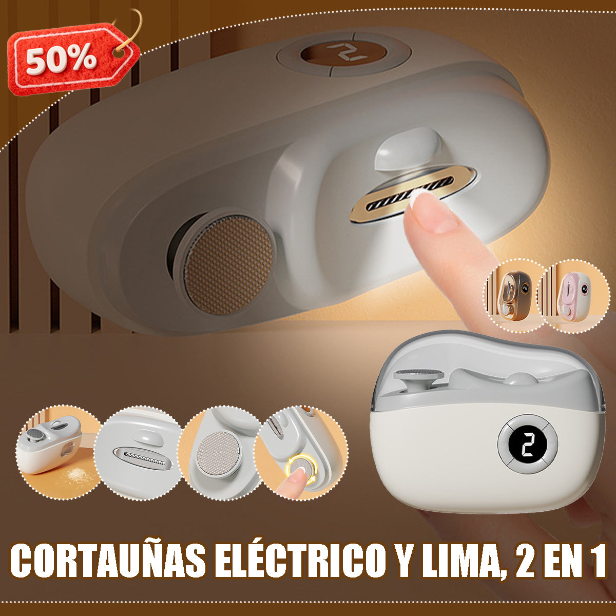 ✂️💅 Lima de uñas eléctrica multifuncional, cortauñas eléctrico con protección antipellizcos