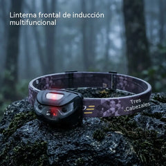 🔦💡📢 1 piezas 26 euro ⏰ Linterna frontal con sensor inteligente: manos libres, 5 modos de iluminación, recargable por USB, IPX4.