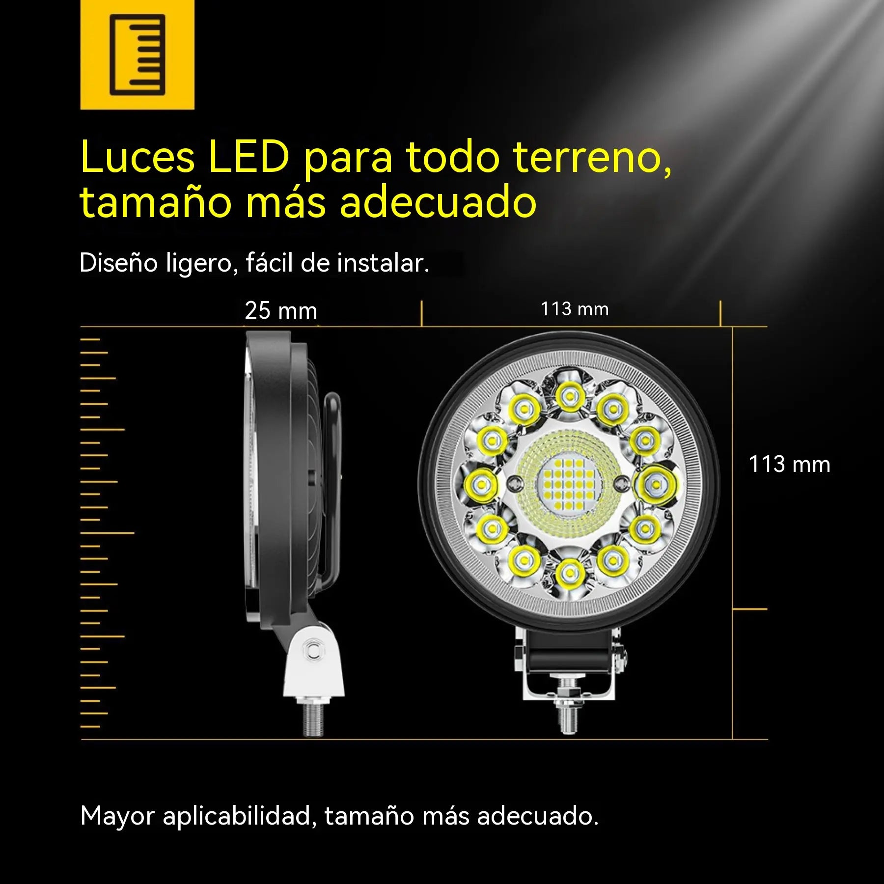 🔥⚡Faros LED redondos de 99 W para coches modificados, faros auxiliares para vehículos todoterreno✨