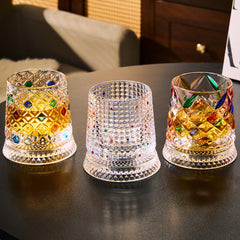 🥃【270ml】💎Vaso de whisky giratorio 360°, vaso de licor antiestrés pintado