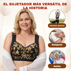 💖【paquete de 3】1 juego 28 euros🥰Sujetador de encaje talla grande M-4XL, sin aro de acero, espalda deslumbrante, sexy y transpirable, sin costuras, 【40-100 kg】