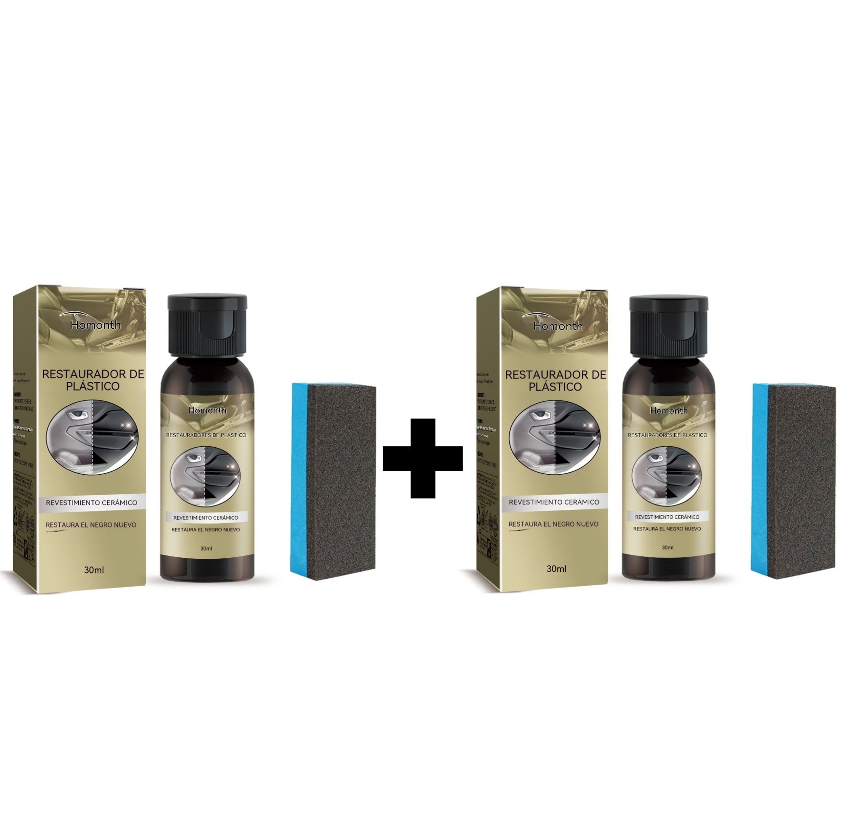 🚗【Compra 1 y recibe 1 gratis】🖤 Kit Restaurador de Plásticos para Auto – Devuelve el Negro Intenso y el Brillo Original 🔥