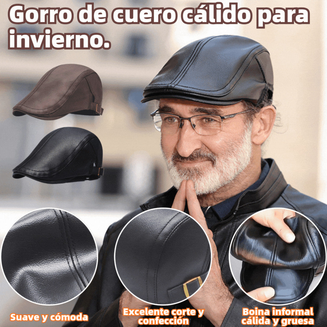 🐏 Gorro de piel de oveja de tamaño ajustable para hombre.