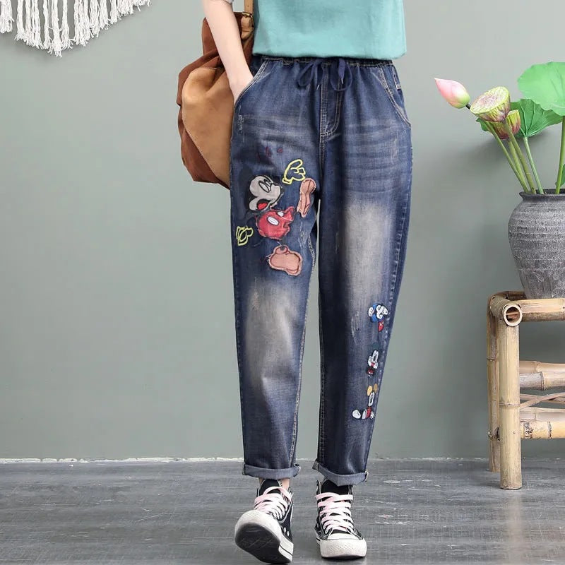 👖🔥👖【40-90 catties】👖2024 nuevos jeans clásicos bordados retro para mujer