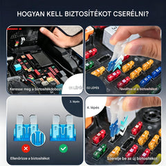 🔧⚡ Vegyes autós biztosítékkészlet – Minden áramerősség egy tokban! 🚗🧰