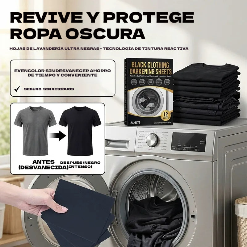 【50%OFF】🔥🔥【5 cajas (60 comprimidos)】✨Hoja para reparar y restaurar el color de prendas negras de uso doméstico