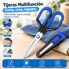 Juego de tijeras de acero inoxidable 2 en 1, fáciles de transportar.