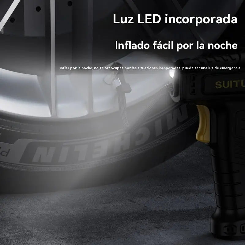 🔥 50% de descuento 🚗💨 Inflador de neumáticos portátil e inalámbrico multifuncional para coche (con pantalla digital)