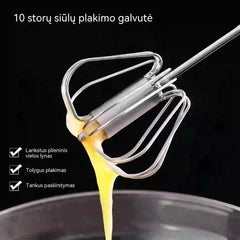 【2 dalių rinkinys】Nerūdijančio plieno pusiau automatinis kiaušinių plaktuvas