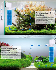 Circulación de agua por olas multifuncional para acuarios, oxigenación, limpieza de heces de peces, cambio de agua, filtro de cultivo bacteriano, sistema de circulación de purificación de agua todo en uno