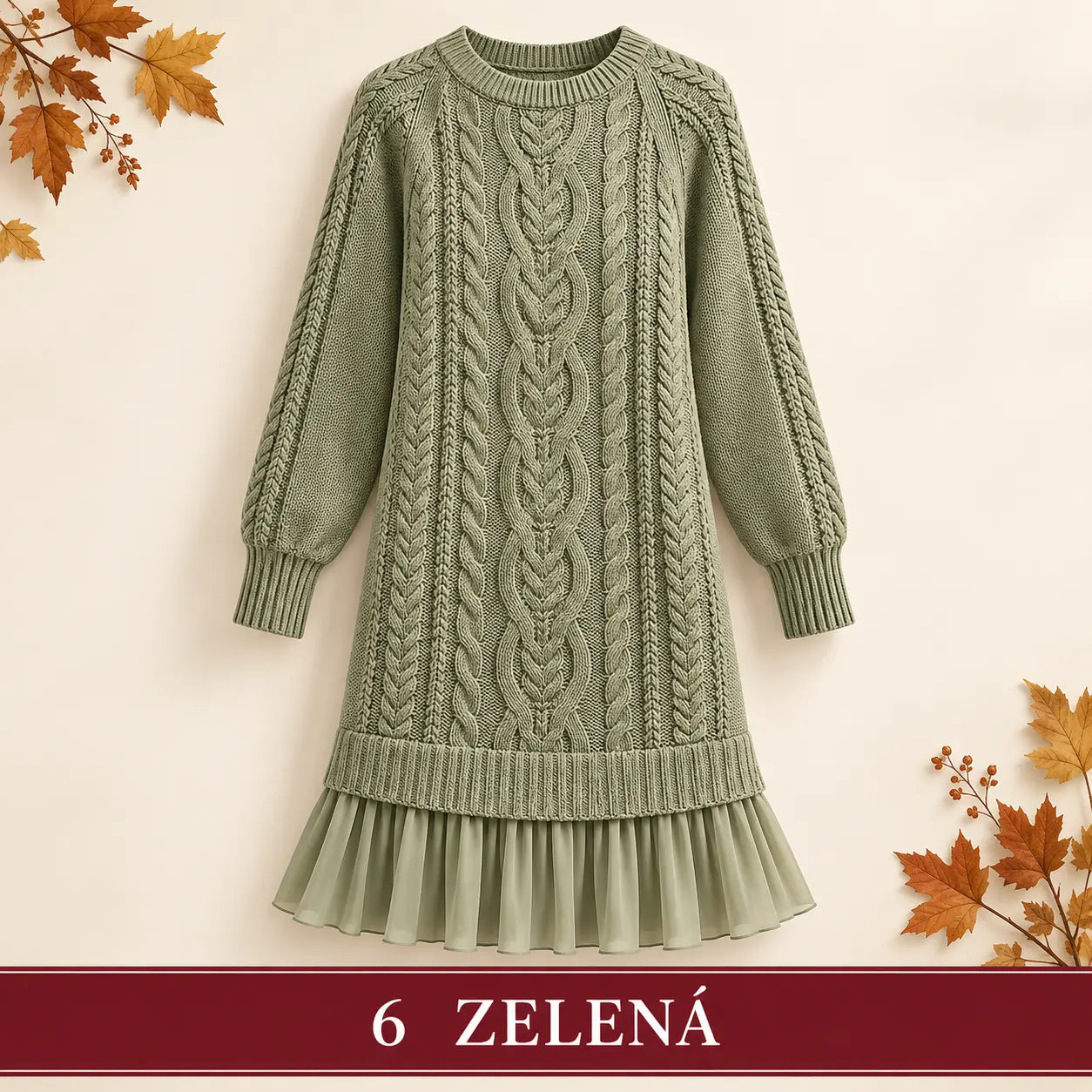 🧶 Elegantné pletené šaty s plisovaným lemom — pohodlný štýl na chladnejšie dni, dostupné vo veľkostiach S–3XL.
