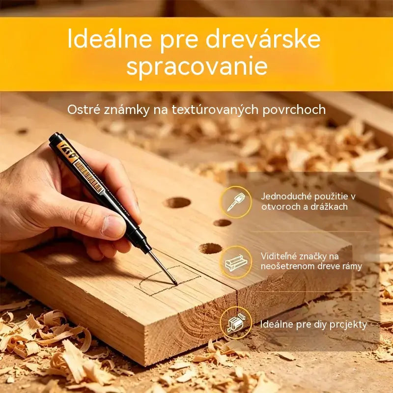 🖊️🔩【Sada 10】45 mm fixiek s dlhým hrotom na hlboké otvory – znovu naplniteľné a opakovane použiteľné – ideálne na stavebníctvo, obkladanie a tesárstvo 🏗️✨