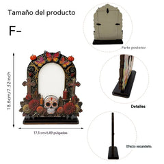 ❤️Decoración tradicional de madera para fotos del Día de los Muertos