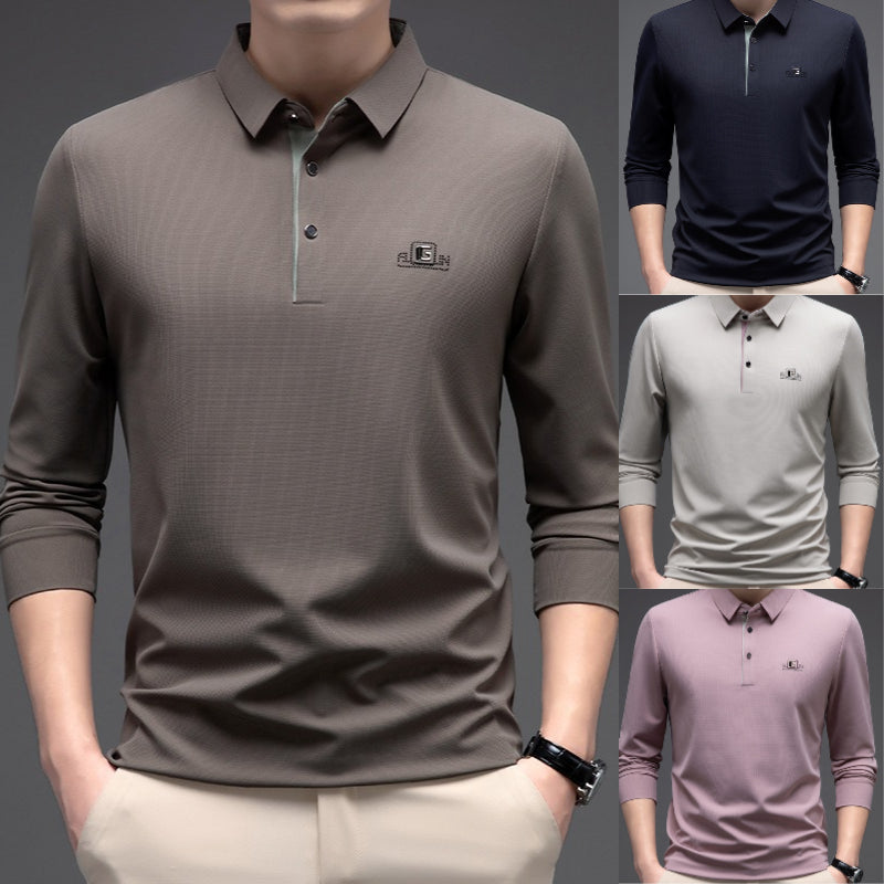 🎁【Oferta por tiempo limitado】🔥【M-4XL】Polo de manga larga sin costuras para hombre